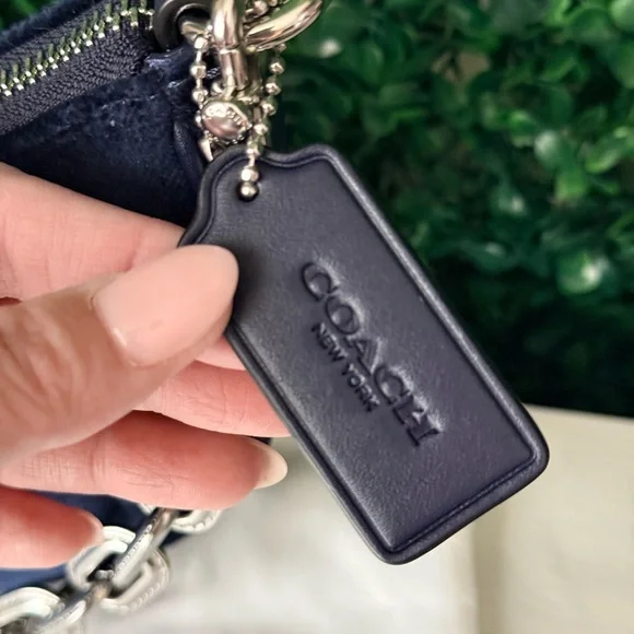 Coach Quilted Velvet Navy Mira Shoulder Crossbody Bag NWT - Picture 6 of 11